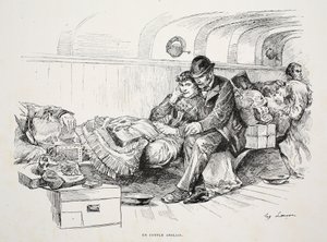 Angielska para, ilustracja z "La Rue a Londres", wyd. G. Charpentier et Cie, 1884